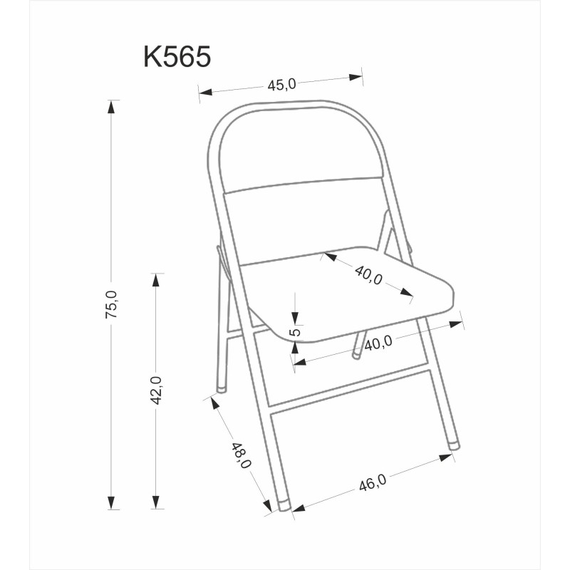 'K565 Foldable Chair, Ash Grey' 'K565 Foldable Chair, Ash Grey'