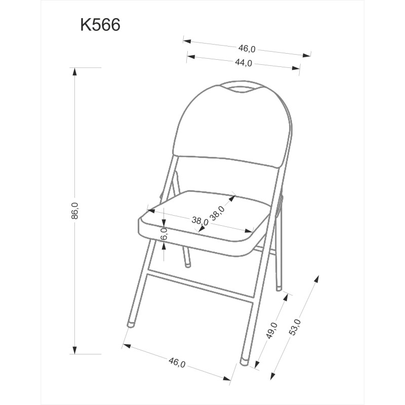 'K566 Foldable Chair, Black' 'K566 Foldable Chair, Black'