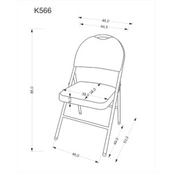 'K566 Folding Chair, Black / Ash' 'K566 Folding Chair, Black / Ash'