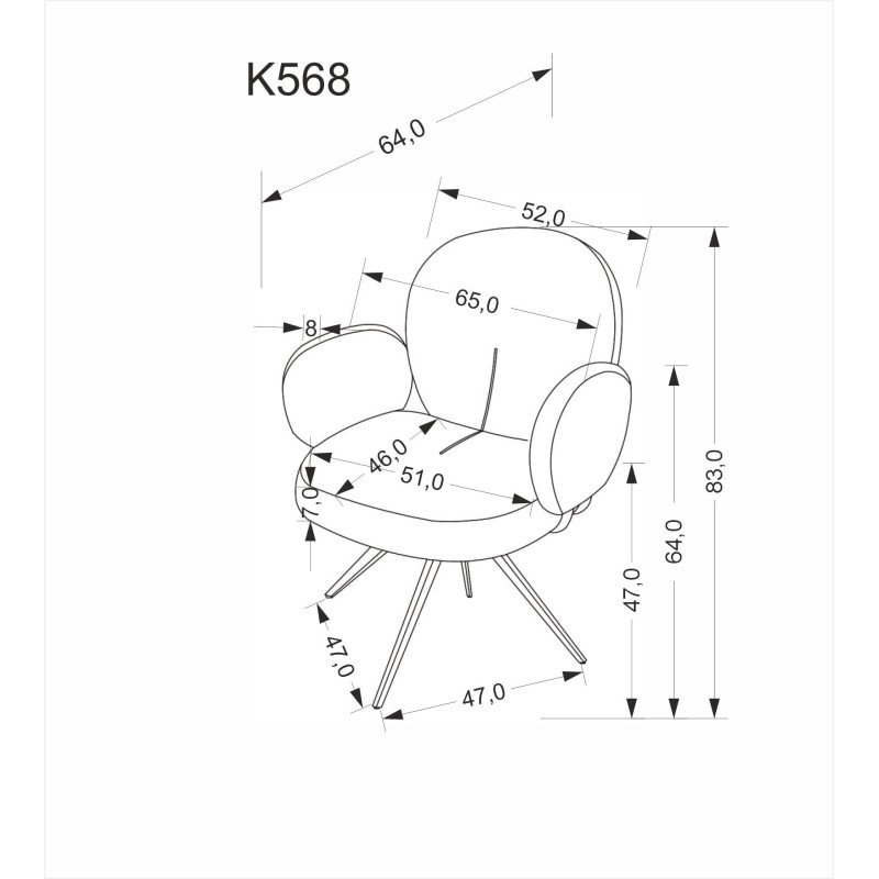 'K568 Dark Beige Chair' 'K568 Dark Beige Chair'