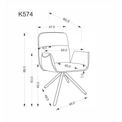 K574 krzesło popielaty (1p 2szt) K574 krzesło popielaty (1p 2szt)