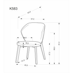 K583 krzesło, orzechowy / brązowy / beżowy (1p 2szt) K583 krzesło, orzechowy / brązowy / beżowy (1p 2szt)