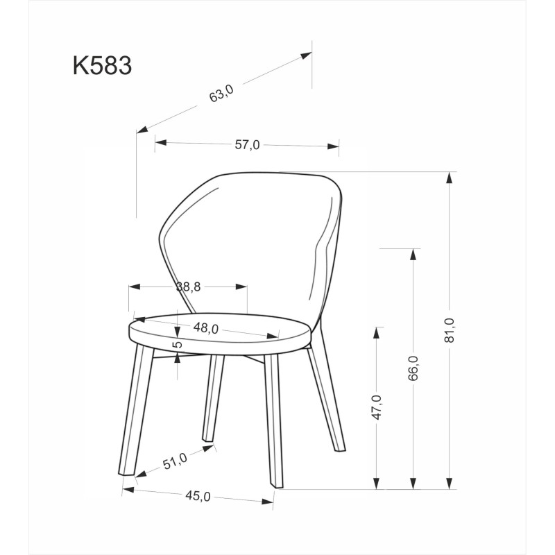 K583 krzesło, orzechowy / brązowy / beżowy (1p 2szt) K583 krzesło, orzechowy / brązowy / beżowy (1p 2szt)