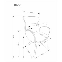 K585 krzesło ciemny beżowy / dąb naturalny (1p 2szt) K585 krzesło ciemny beżowy / dąb naturalny (1p 2szt)