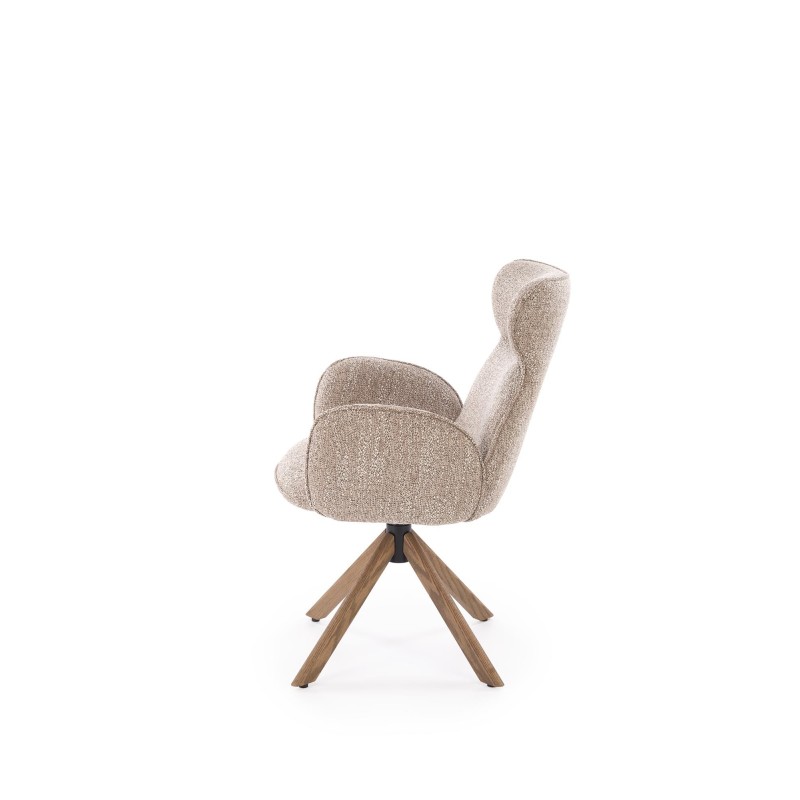 'K585 Dark Beige Chair / Light Walnut' 'K585 Dark Beige Chair / Light Walnut'