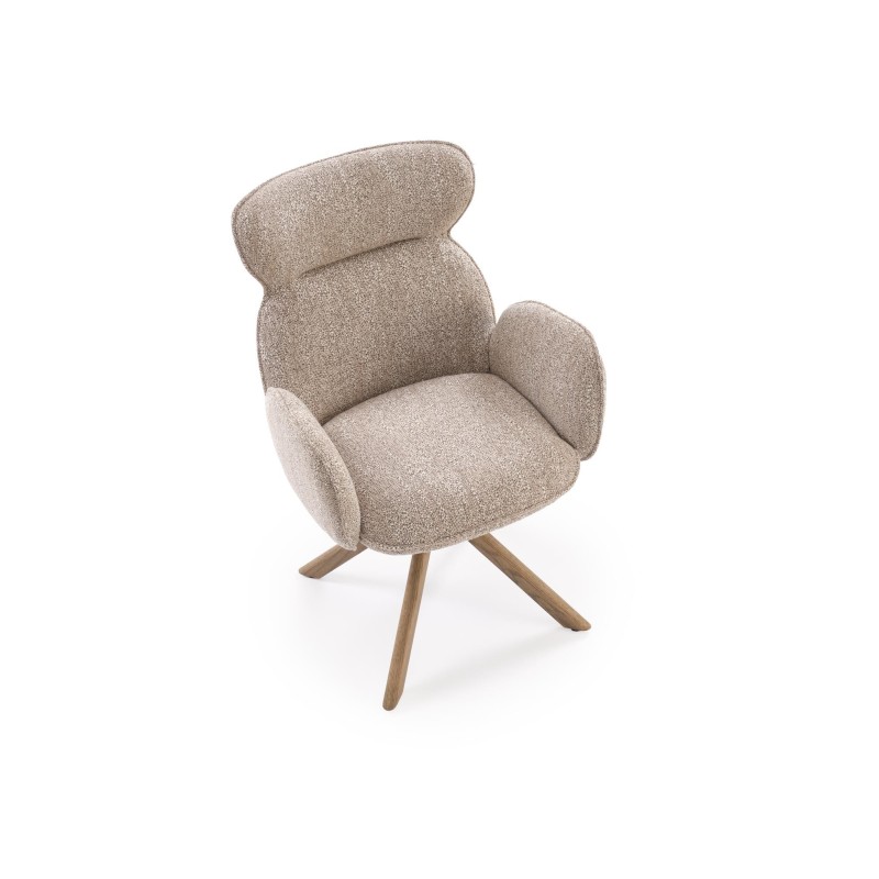 'K585 Dark Beige Chair / Light Walnut' 'K585 Dark Beige Chair / Light Walnut'