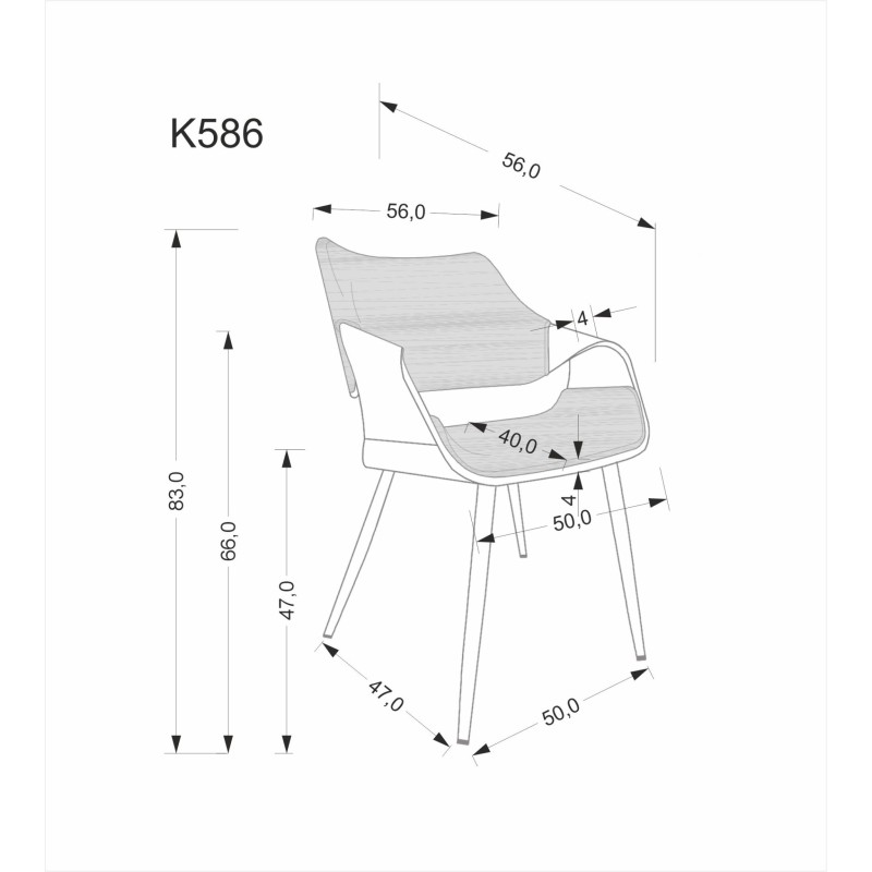 K586 krzesło, orzechowy / czarny (1p 1szt) K586 krzesło, orzechowy / czarny (1p 1szt)