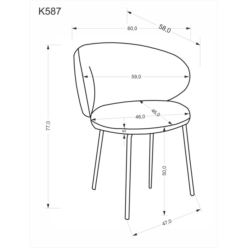 K587 krzesło, popielaty K587 krzesło, popielaty