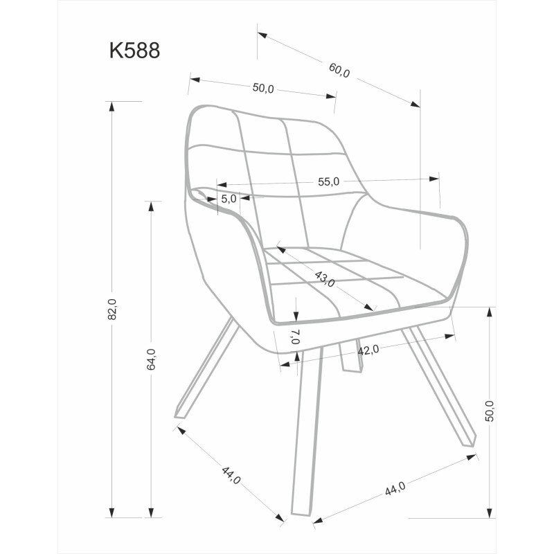 K588 krzesło popielaty (1p 2szt) K588 krzesło popielaty (1p 2szt)