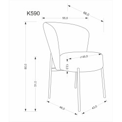 K590 krzesło popielaty (1p 2szt) K590 krzesło popielaty (1p 2szt)