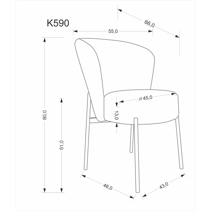 K590 krzesło popielaty (1p 2szt) K590 krzesło popielaty (1p 2szt)
