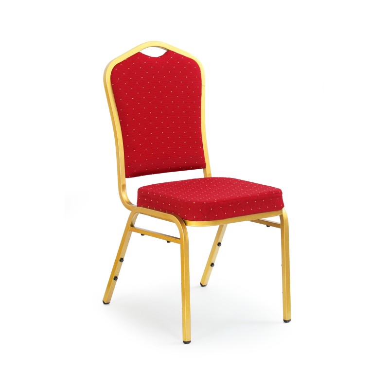 'K66 Burgundy Chair, Gold Frame'