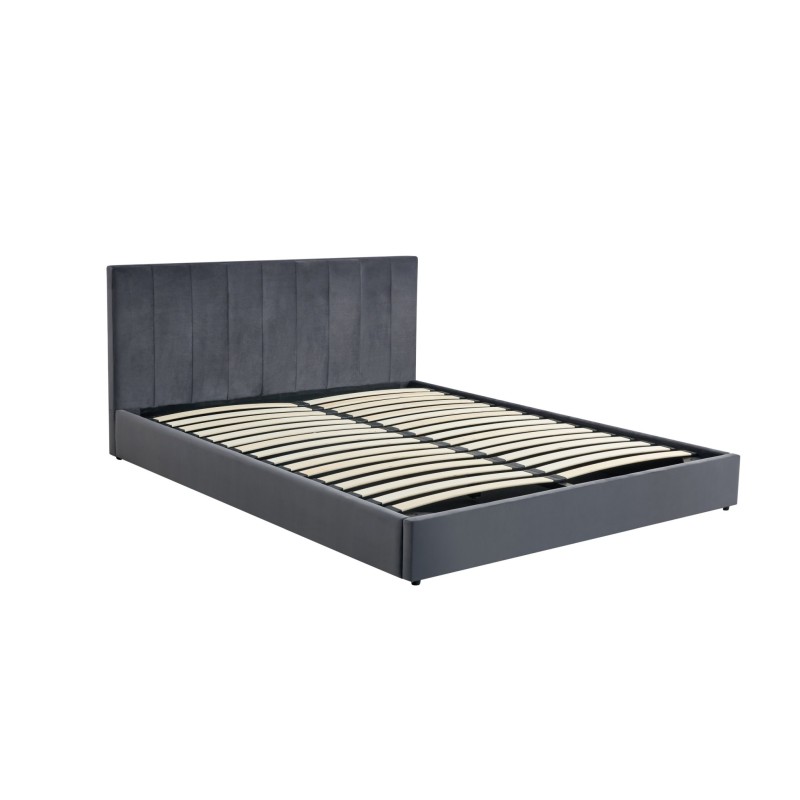 'KATARINA Bed with Bedding Storage, Ashen' 'KATARINA Bed with Bedding Storage, Ashen'