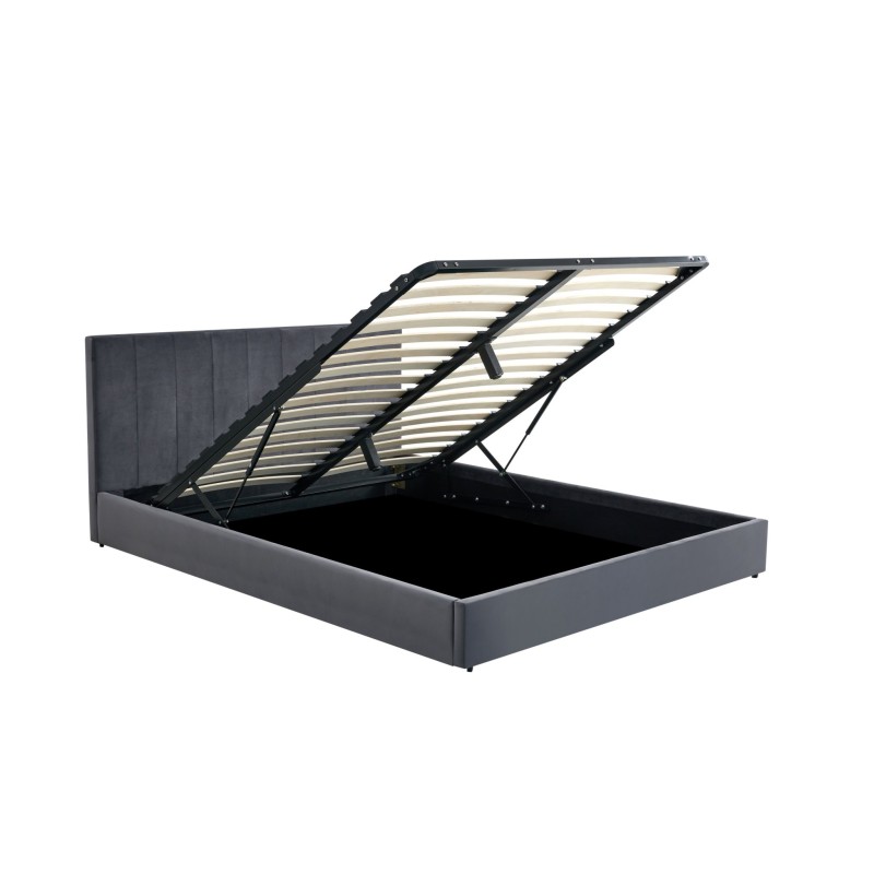 'KATARINA Bed with Bedding Storage, Ashen' 'KATARINA Bed with Bedding Storage, Ashen'