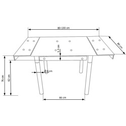'KENT Extendable Table in Ash, Chrome Steel' 'KENT Extendable Table in Ash, Chrome Steel'