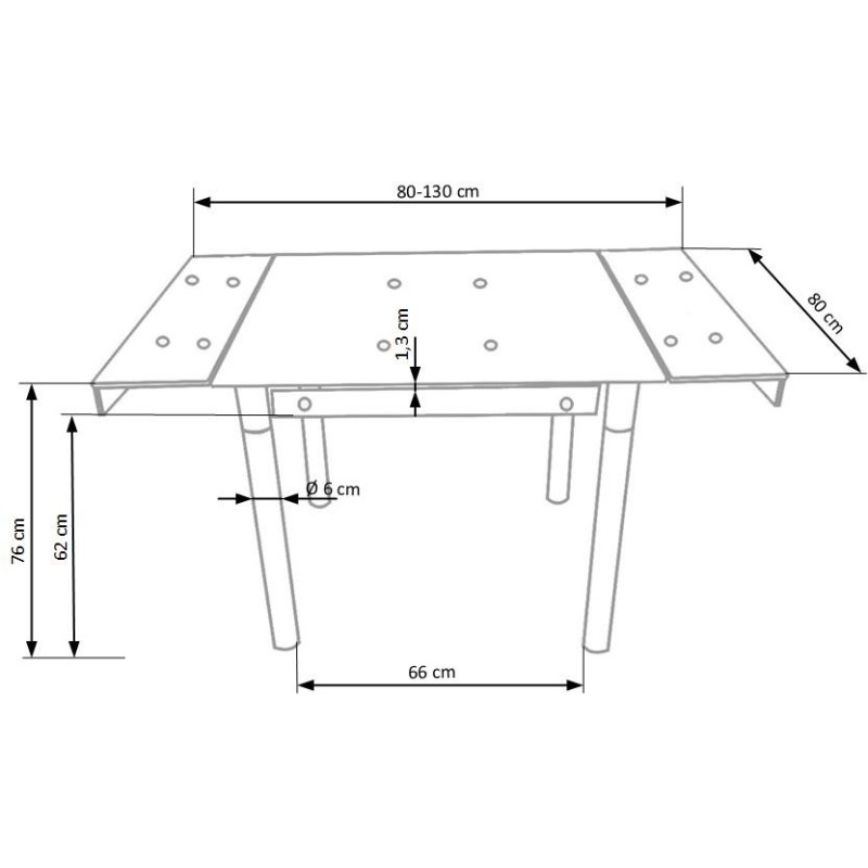 'KENT Extendable Table in Ash, Chrome Steel' 'KENT Extendable Table in Ash, Chrome Steel'