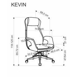 KEVIN fotel gabinetowy j.popielaty KEVIN fotel gabinetowy j.popielaty