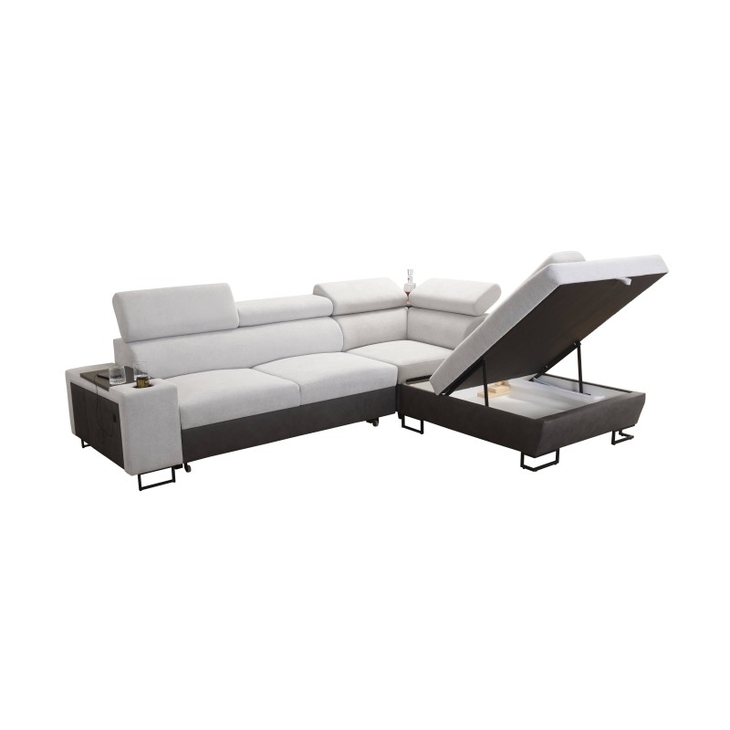 Prestige VII corner sofa with soft-to-the-touch Freya 210.04 + Tauro 8203 - elegance and functionality in one Prestige VII corner sofa with soft-to-the-touch Freya 210.04 + Tauro 8203 - elegance and functionality in one