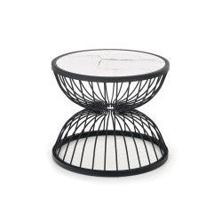 'KIM Coffee Table Top - White Marble, Frame - Black' 'KIM Coffee Table Top - White Marble, Frame - Black'