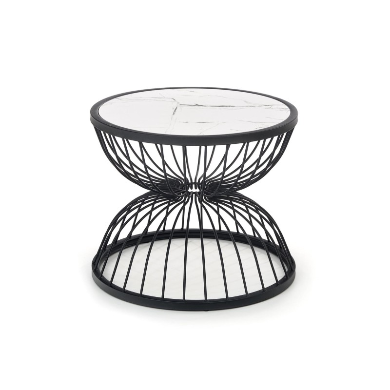 'KIM Coffee Table Top - White Marble, Frame - Black' 'KIM Coffee Table Top - White Marble, Frame - Black'