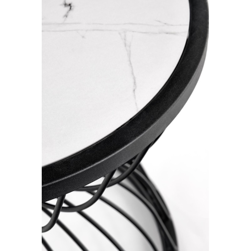 'KIM Coffee Table Top - White Marble, Frame - Black' 'KIM Coffee Table Top - White Marble, Frame - Black'