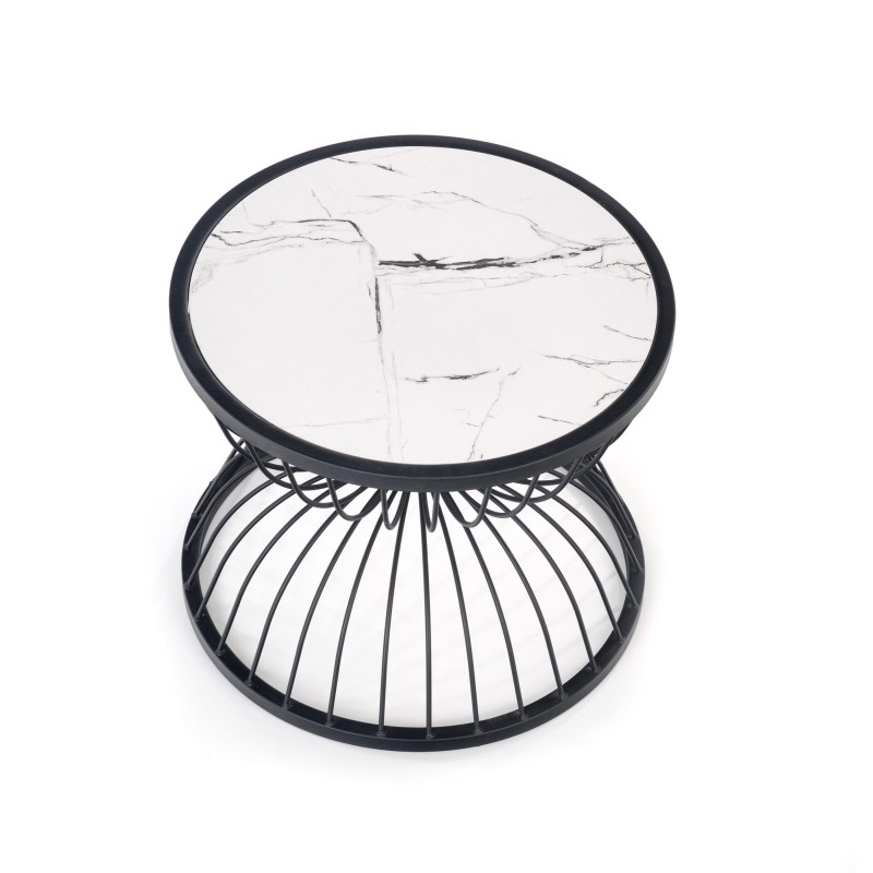 'KIM Coffee Table Top - White Marble, Frame - Black' 'KIM Coffee Table Top - White Marble, Frame - Black'