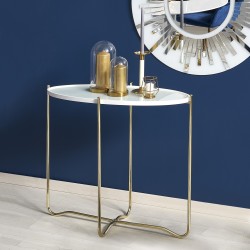 'KN2 White / Gold Console Table'