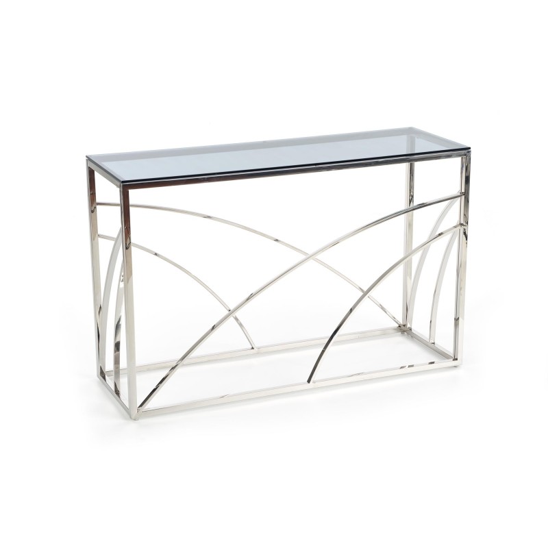 'KN5 Corner Shelf, Silver Frame - Smoked Glass' 'KN5 Corner Shelf, Silver Frame - Smoked Glass'