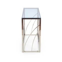 'KN5 Corner Shelf, Silver Frame - Smoked Glass' 'KN5 Corner Shelf, Silver Frame - Smoked Glass'