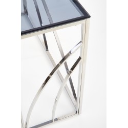 'KN5 Corner Shelf, Silver Frame - Smoked Glass' 'KN5 Corner Shelf, Silver Frame - Smoked Glass'