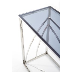 'KN5 Corner Shelf, Silver Frame - Smoked Glass' 'KN5 Corner Shelf, Silver Frame - Smoked Glass'