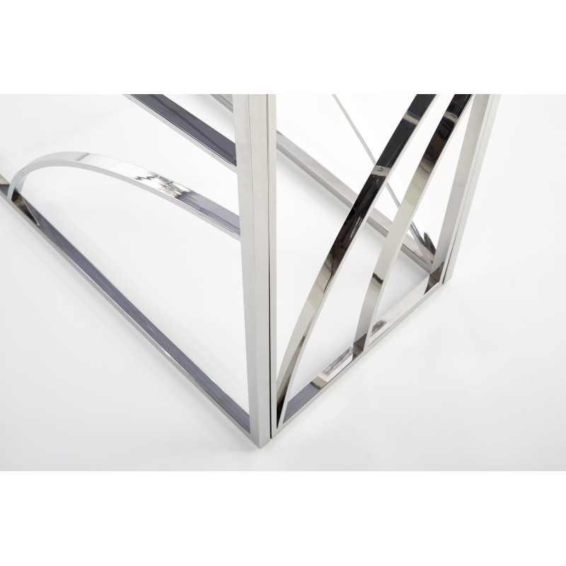 'KN5 Corner Shelf, Silver Frame - Smoked Glass' 'KN5 Corner Shelf, Silver Frame - Smoked Glass'