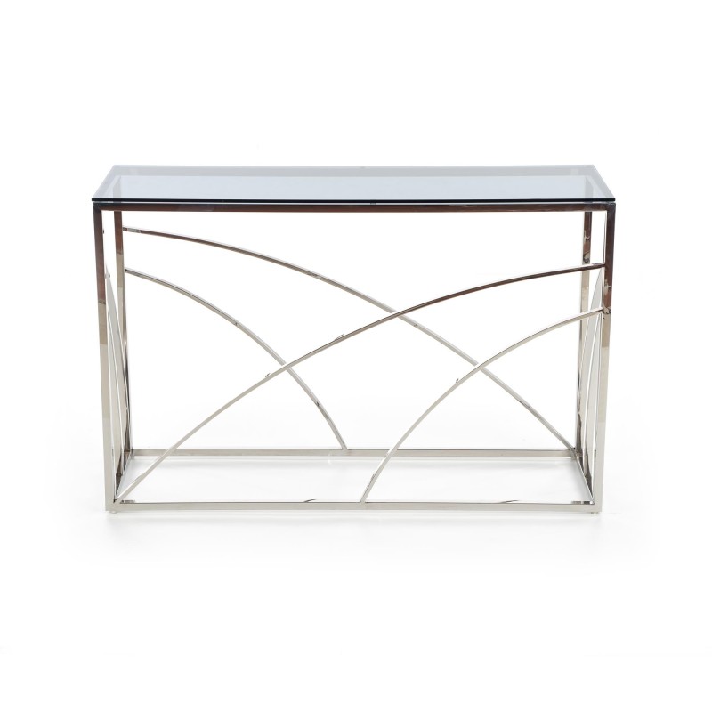 'KN5 Corner Shelf, Silver Frame - Smoked Glass' 'KN5 Corner Shelf, Silver Frame - Smoked Glass'