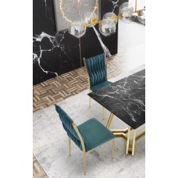 'KONAMI Table, Top - Black Marble, Legs - Gold' 'KONAMI Table, Top - Black Marble, Legs - Gold'