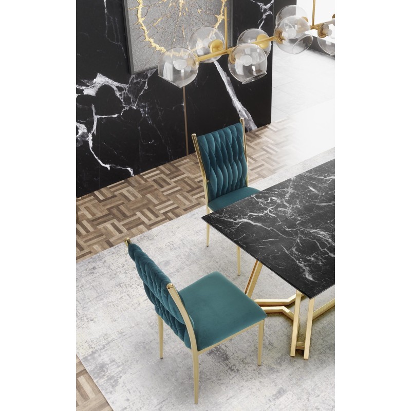 'KONAMI Table, Top - Black Marble, Legs - Gold' 'KONAMI Table, Top - Black Marble, Legs - Gold'
