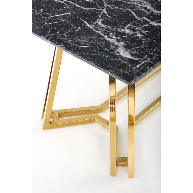 'KONAMI Table, Top - Black Marble, Legs - Gold' 'KONAMI Table, Top - Black Marble, Legs - Gold'