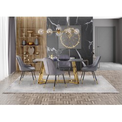 'KONAMI Table, Top - Black Marble, Legs - Gold' 'KONAMI Table, Top - Black Marble, Legs - Gold'