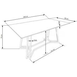 'KONAMI Table, Top - Black Marble, Legs - Gold' 'KONAMI Table, Top - Black Marble, Legs - Gold'