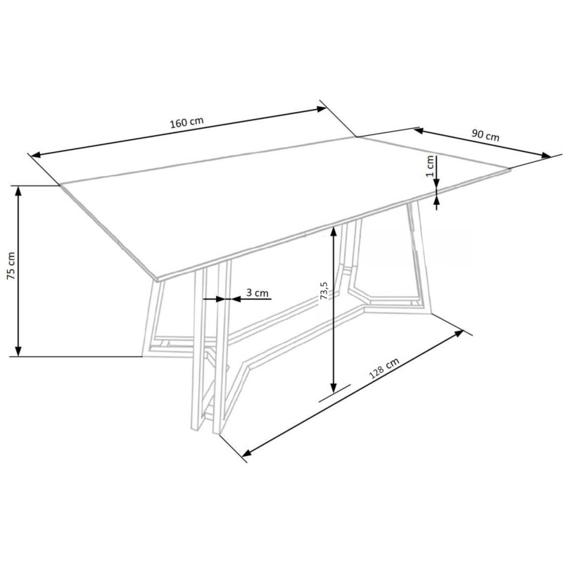 'KONAMI Table, Top - Black Marble, Legs - Gold' 'KONAMI Table, Top - Black Marble, Legs - Gold'