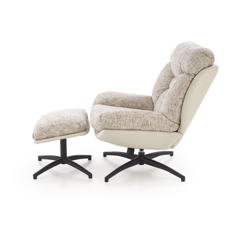 'KRONOS Armchair with Footstool, Beige / Multicolored' 'KRONOS Armchair with Footstool, Beige / Multicolored'