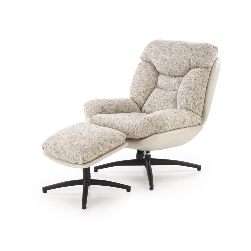 'KRONOS Armchair with Footstool, Beige / Multicolored' 'KRONOS Armchair with Footstool, Beige / Multicolored'