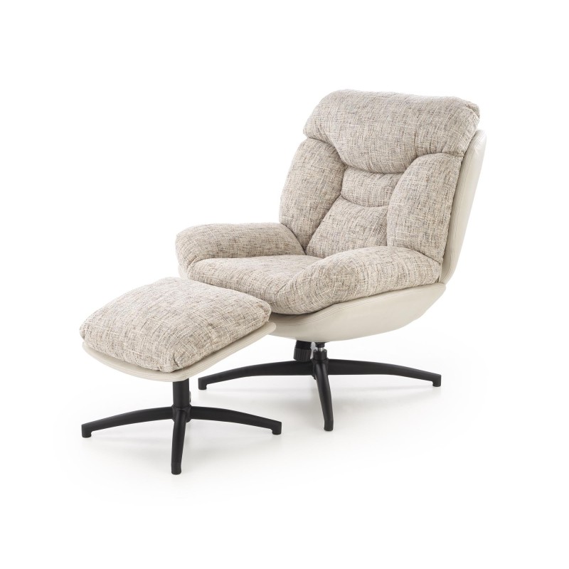 'KRONOS Armchair with Footstool, Beige / Multicolored' 'KRONOS Armchair with Footstool, Beige / Multicolored'