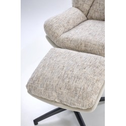 'KRONOS Armchair with Footstool, Beige / Multicolored' 'KRONOS Armchair with Footstool, Beige / Multicolored'