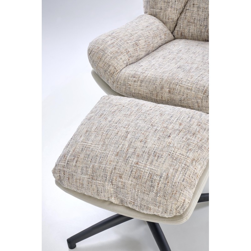 'KRONOS Armchair with Footstool, Beige / Multicolored' 'KRONOS Armchair with Footstool, Beige / Multicolored'