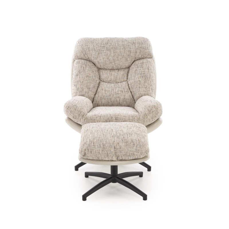 'KRONOS Armchair with Footstool, Beige / Multicolored' 'KRONOS Armchair with Footstool, Beige / Multicolored'