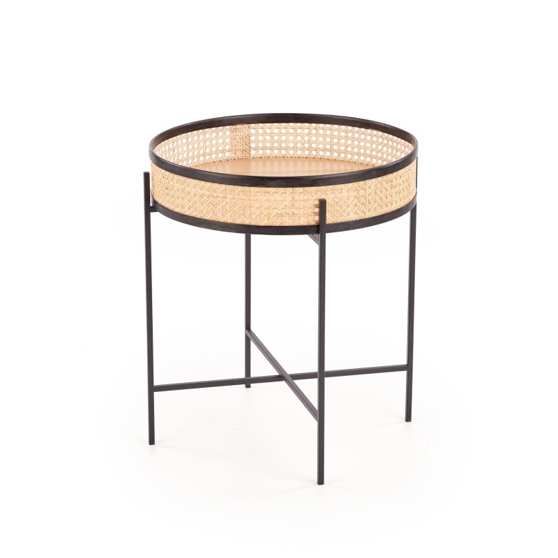 'LANIPA Black Bench / Natural Rattan' 'LANIPA Black Bench / Natural Rattan'
