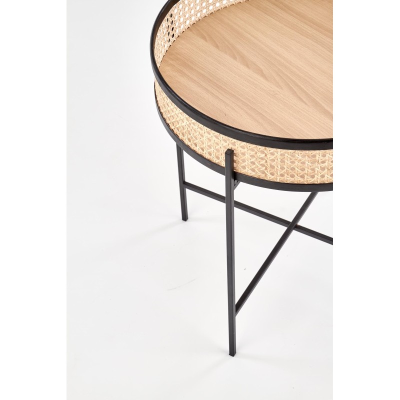 'LANIPA Black Bench / Natural Rattan' 'LANIPA Black Bench / Natural Rattan'