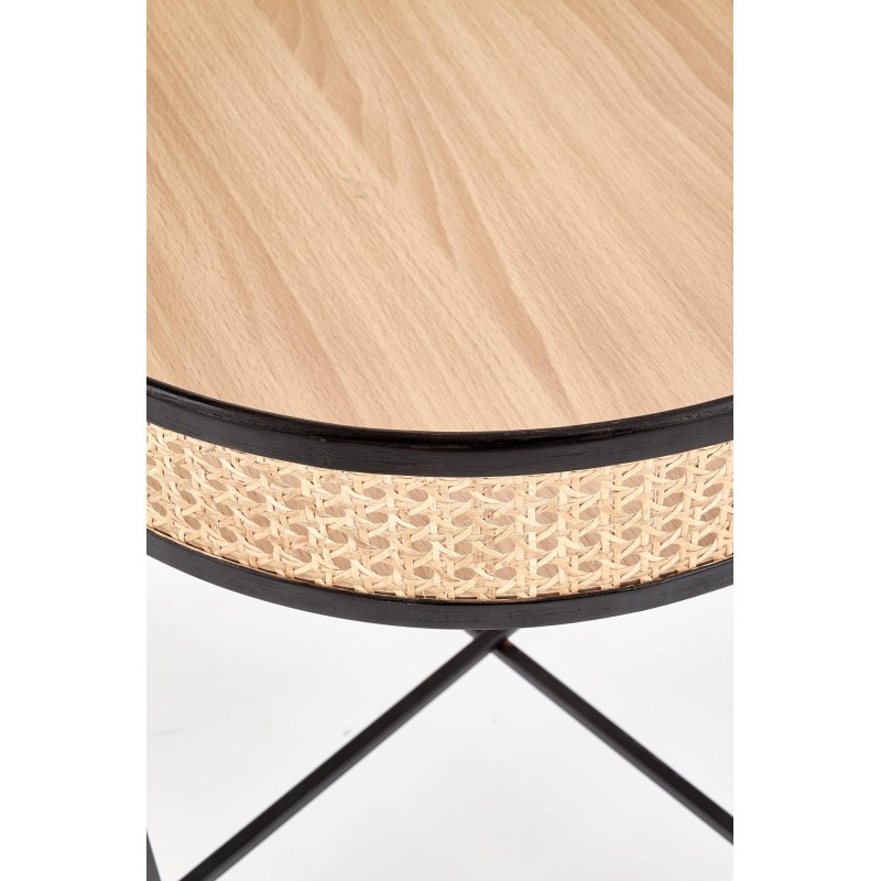 'LANIPA Black Bench / Natural Rattan' 'LANIPA Black Bench / Natural Rattan'