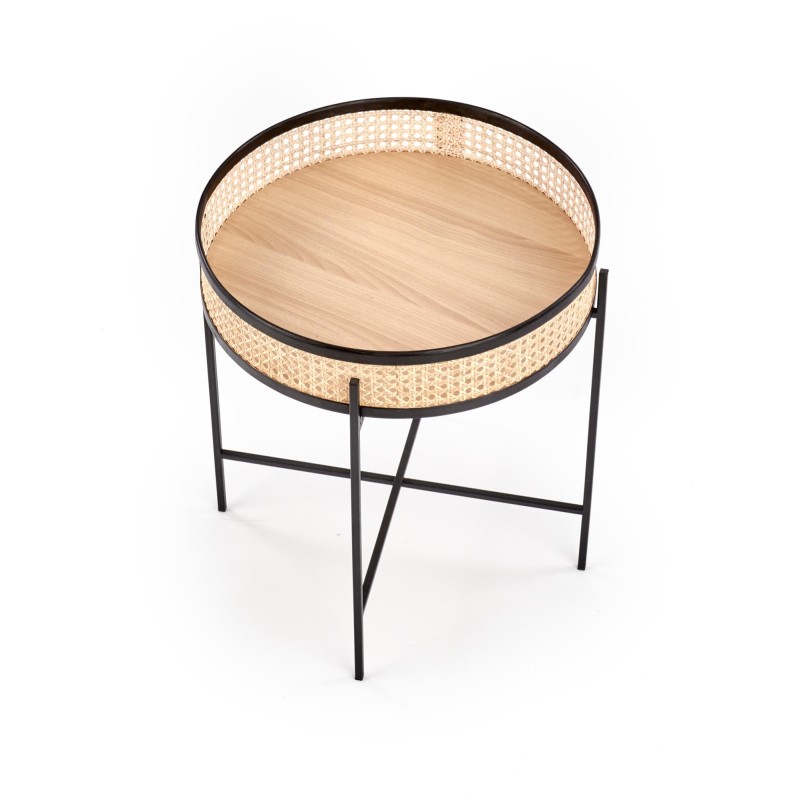 'LANIPA Black Bench / Natural Rattan' 'LANIPA Black Bench / Natural Rattan'