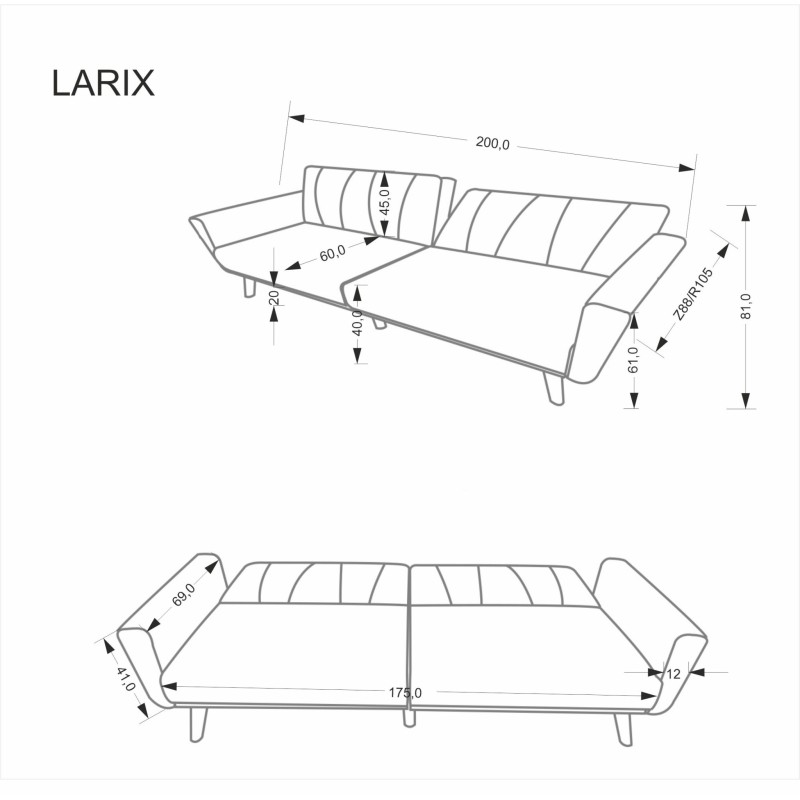 LARIX sofa popielaty (1p 1 szt) LARIX sofa popielaty (1p 1 szt)